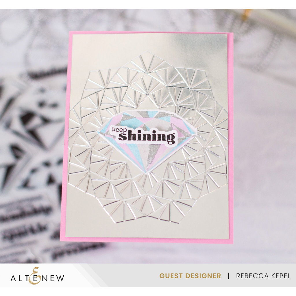 Altenew Faceted Frame 3D Embossing Folder alt8113 shining