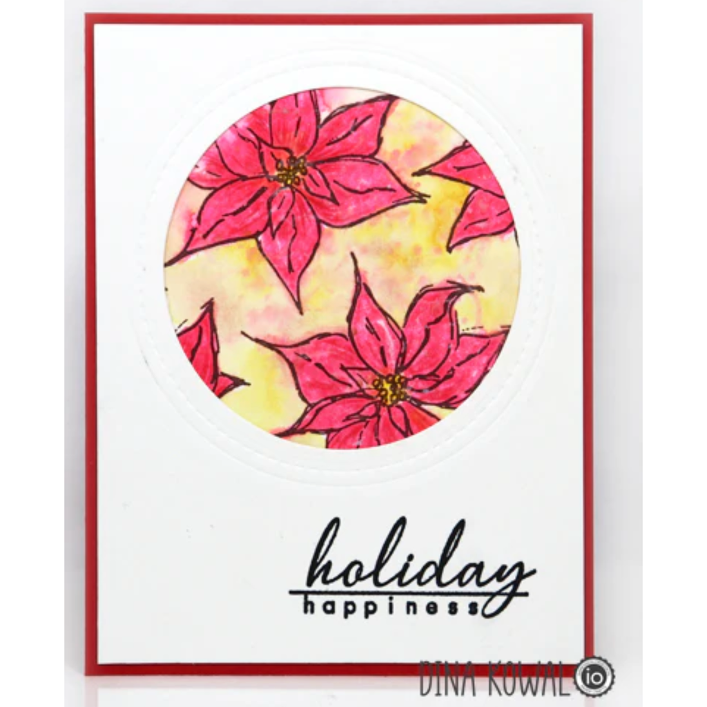 Impression Obsession Clear Stamps Poinsettia Prayers cl1256 holiday happiness