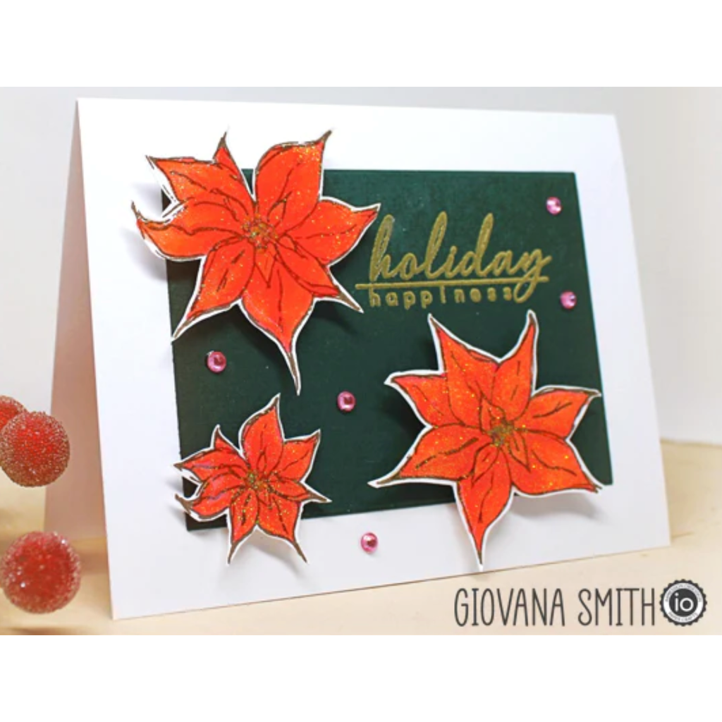 Impression Obsession Clear Stamps Poinsettia Prayers cl1256 poinsettias