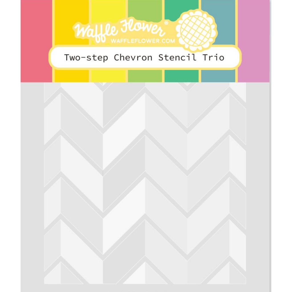 Waffle Flower Two-step Chevron Stencil Trio 421423