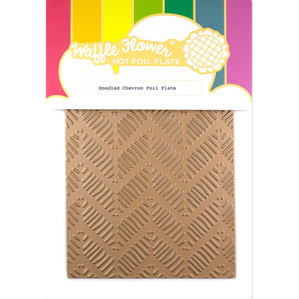 Waffle Flower Doodled Chevron Hot Foil Plate 421424