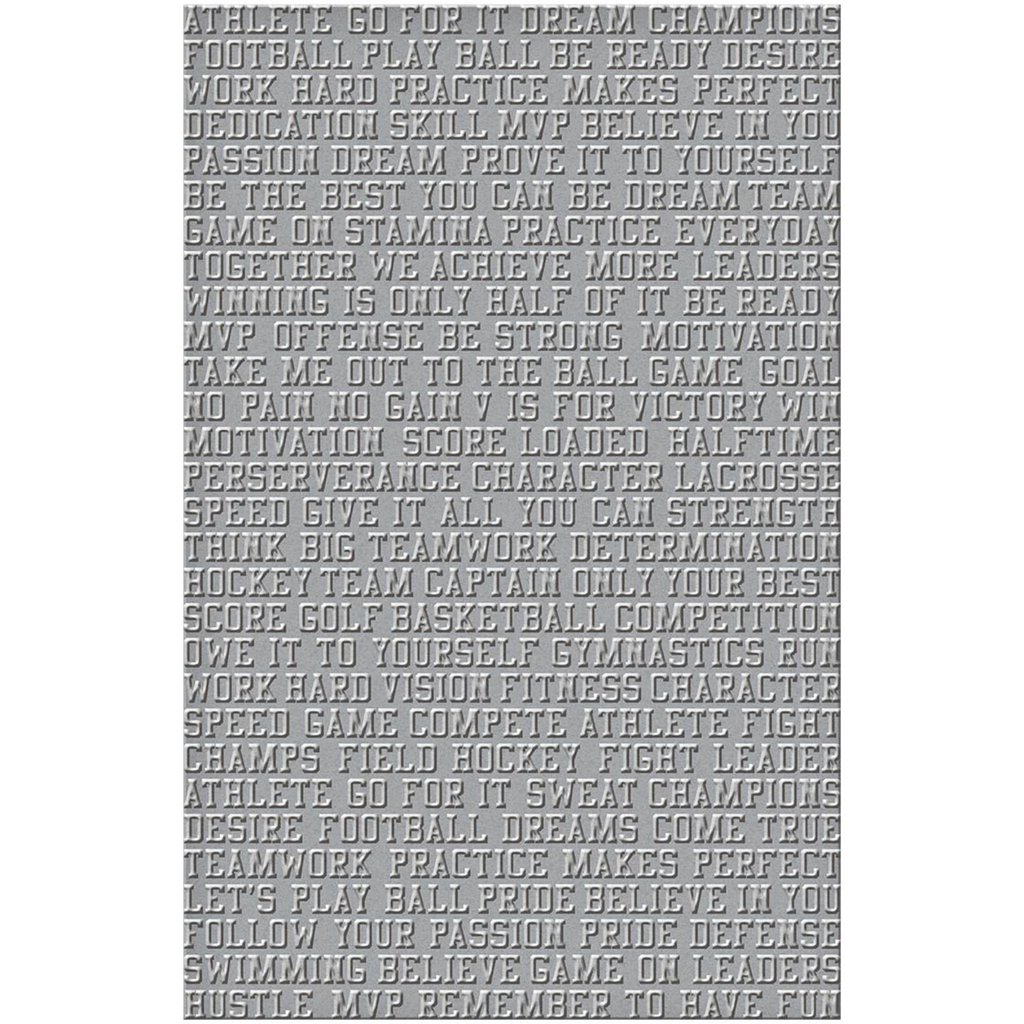 ses-057 Spellbinders Sports Talk Embossing Folder