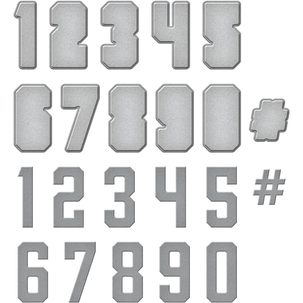 s4-1295 Spellbinders Jersey Numbers Set Etched Dies