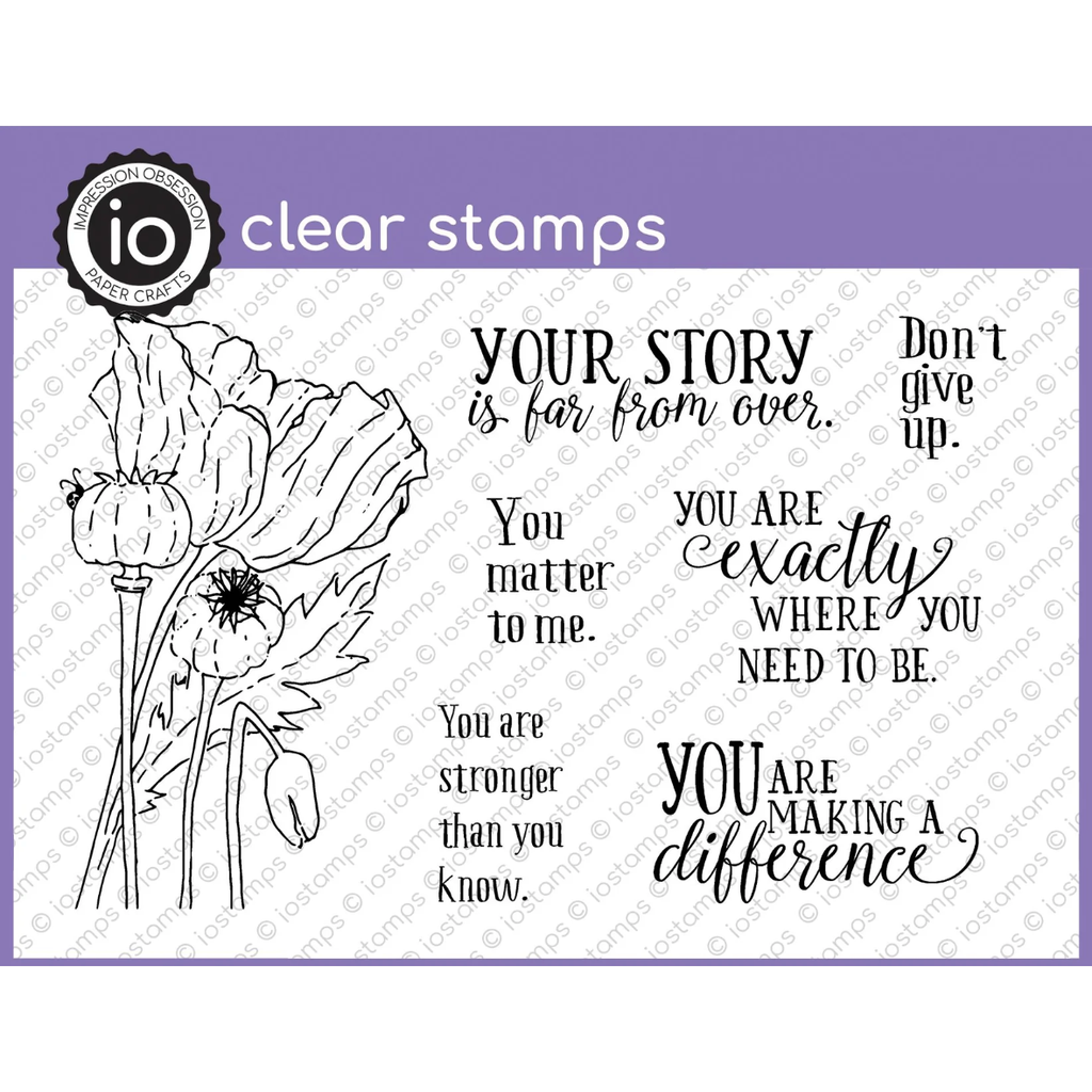 Impression Obsession Clear Stamps Poppies cl1257