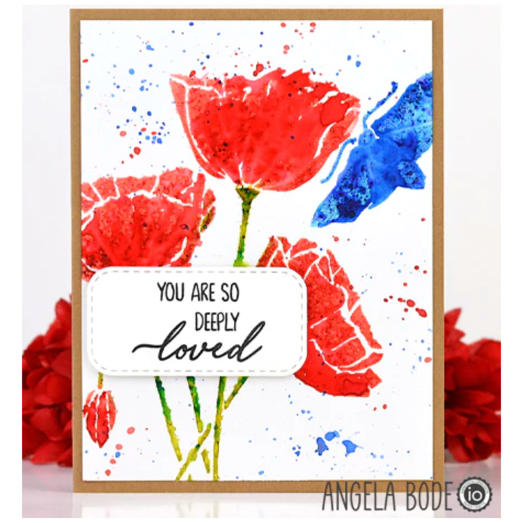 Impression Obsession Clear Stamps Poppies cl1257 you are loved