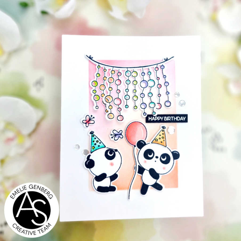 Alex Syberia Designs Cheerful Panda Moments Clear Stamp Set asd-sta-114 streamer