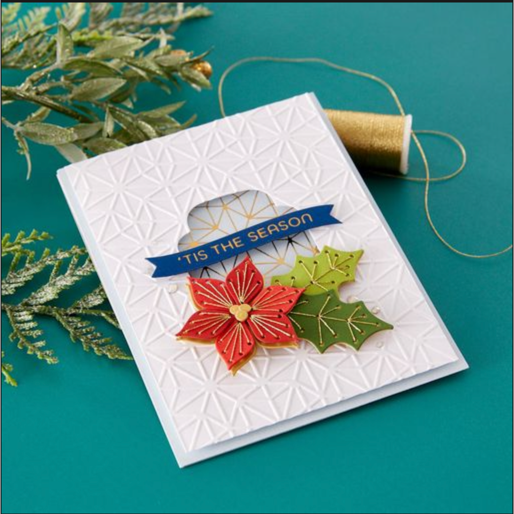 ses-053 Spellbinders Monoline Stars Embossing Folder tis the season