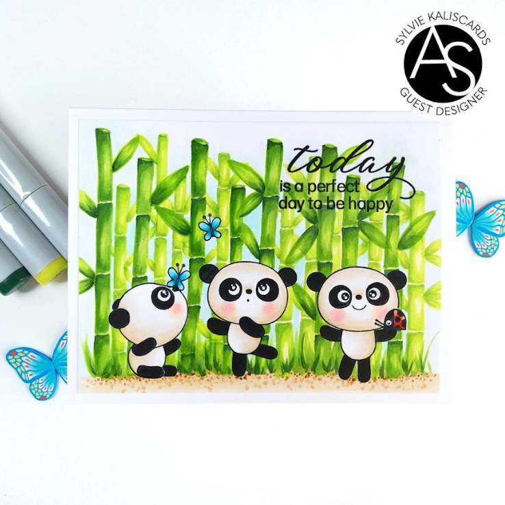 Alex Syberia Designs Cheerful Panda Moments Clear Stamp Set asd-sta-114 happy