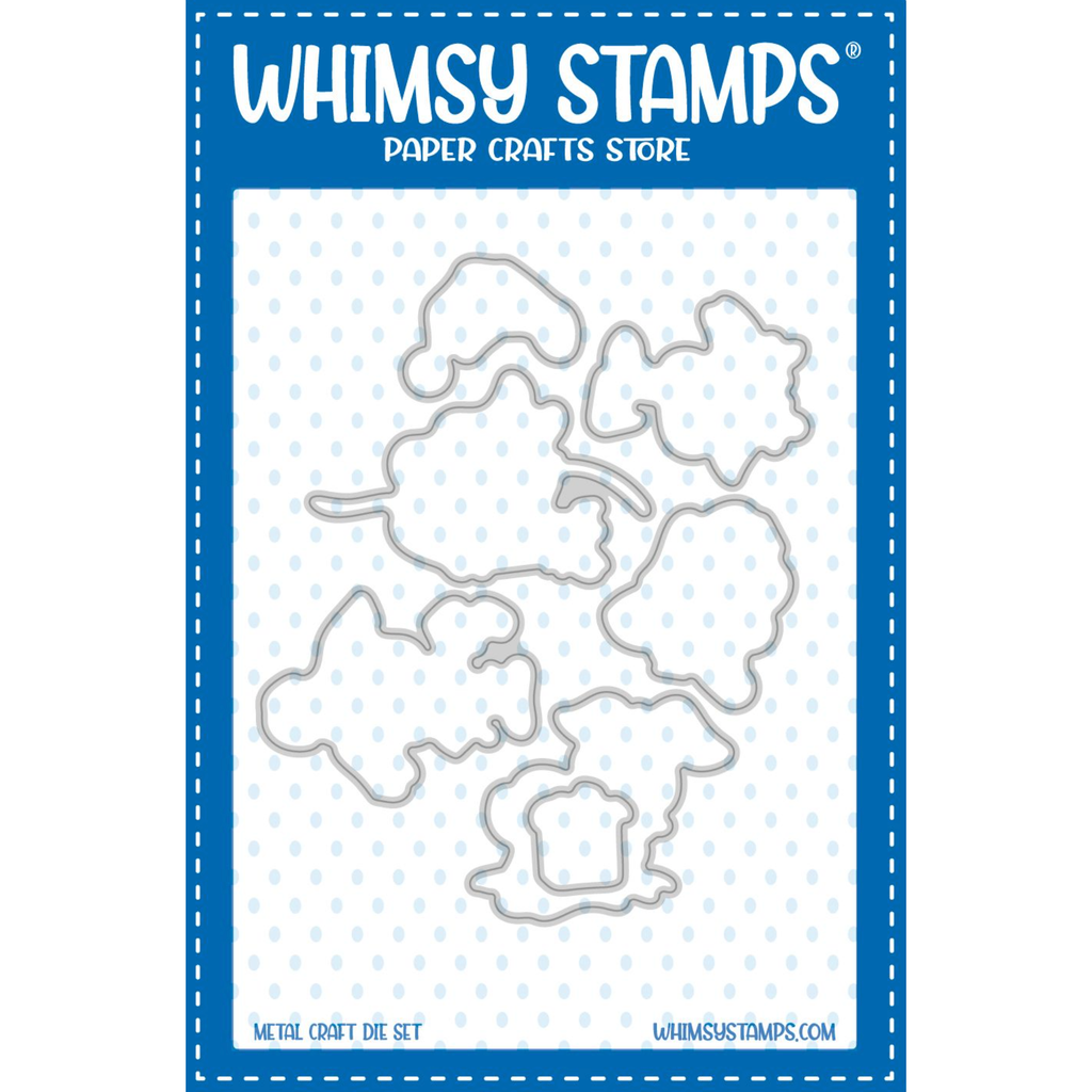 Whimsy Stamps Christmas Doggies Outline Dies wsd219