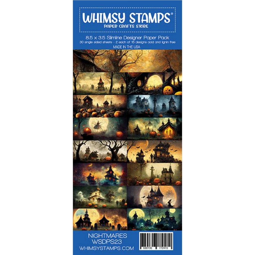 Whimsy Stamps Slimine Nightmares 8.5 x 3.5 Paper Pack wsdps23