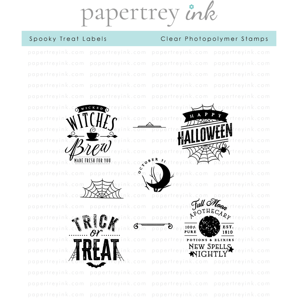 Papertrey Ink Spooky Treat Labels Clear Stamps 1531