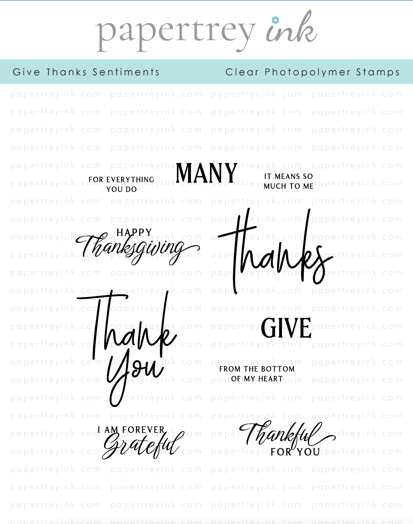 Papertrey Ink Give Thanks Sentiments Clear Stamps 1529 – Simon