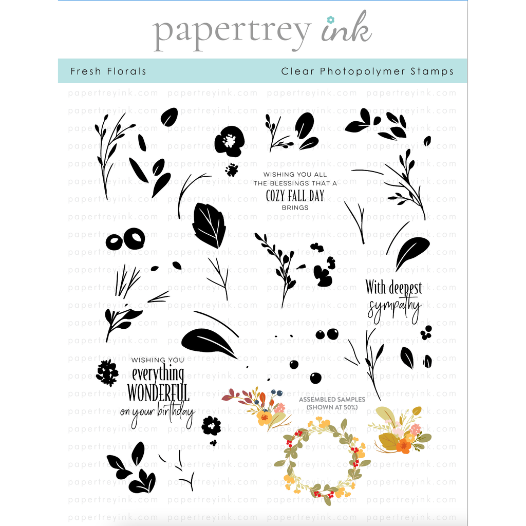 Papertrey Ink Fresh Florals Clear Stamps 1526