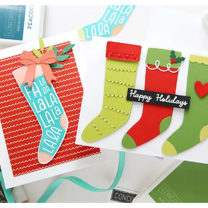 Concord & 9th Stocking Stamp and Stitch Clear Stamp Set 11894 Holidays | color-code:ALT01