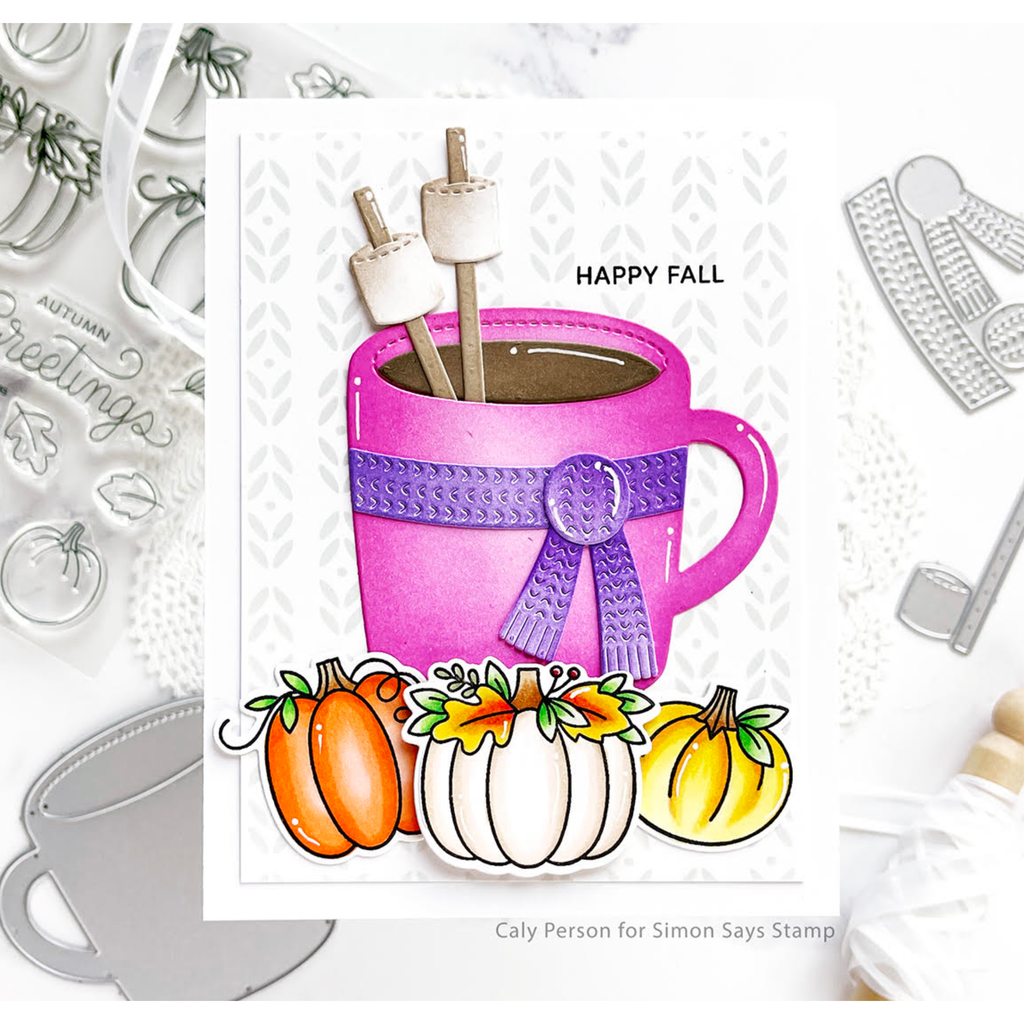 Pretty Pink Posh Autumn Pumpkins Clear Stamps hot cocoa | color-code:ALT01