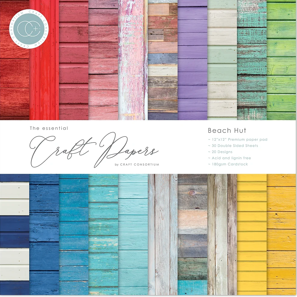 Craft Consortium Beach Hut 12 x 12 Paper Pad ccepad028