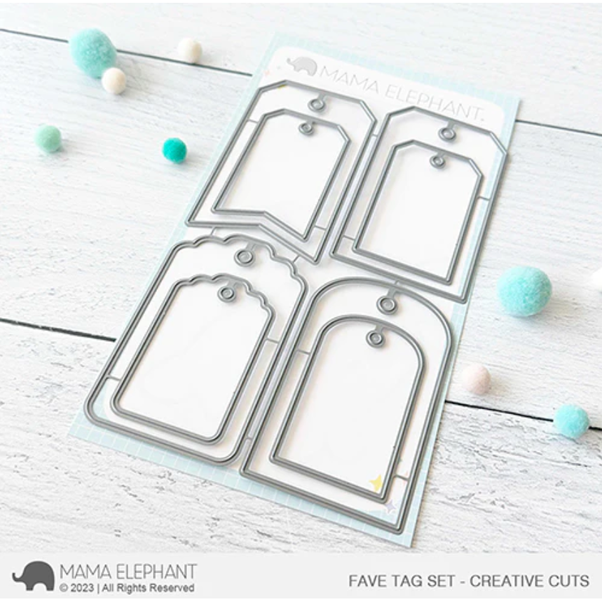 Mama Elephant Fave Tag Set Creative Cuts Steel Dies