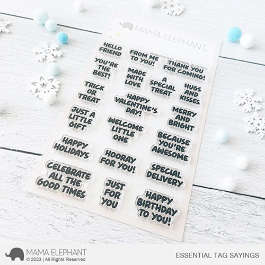 Mama Elephant Clear Stamps Essential Tag Sayings