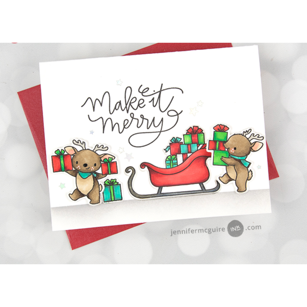 Mama Elephant Clear Stamps Holly's Reindeer make it merry | color-code:ALT01