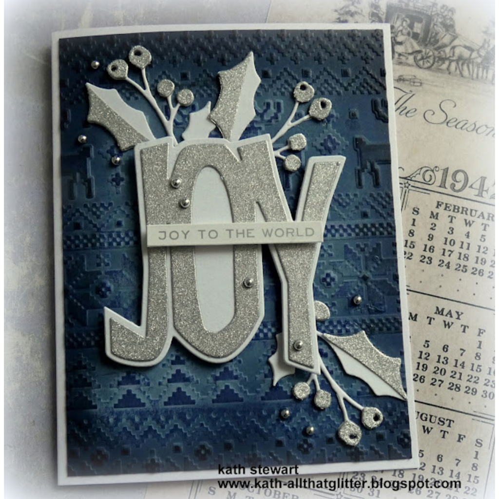 Tim Holtz Sizzix Holiday Knit ML Texture Fade Embossing Folder 666340 joy to the world | color-code:ALT02