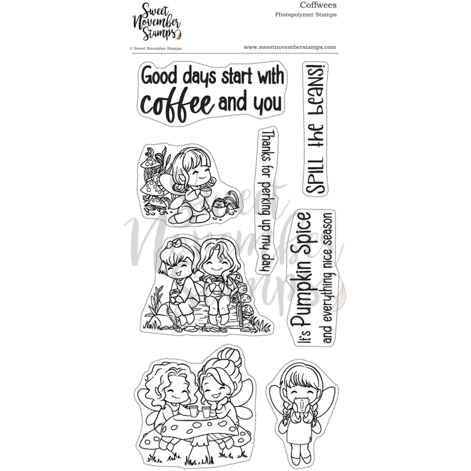 Sweet November Stamps Coffwees Clear Stamp Set sns-fa-cw-23