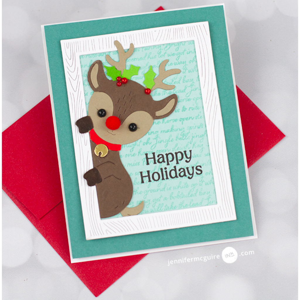 Hero Arts Cling Stamp Jingle Bells Script Bold Prints cg919 happy holidays | color-code:ALT02