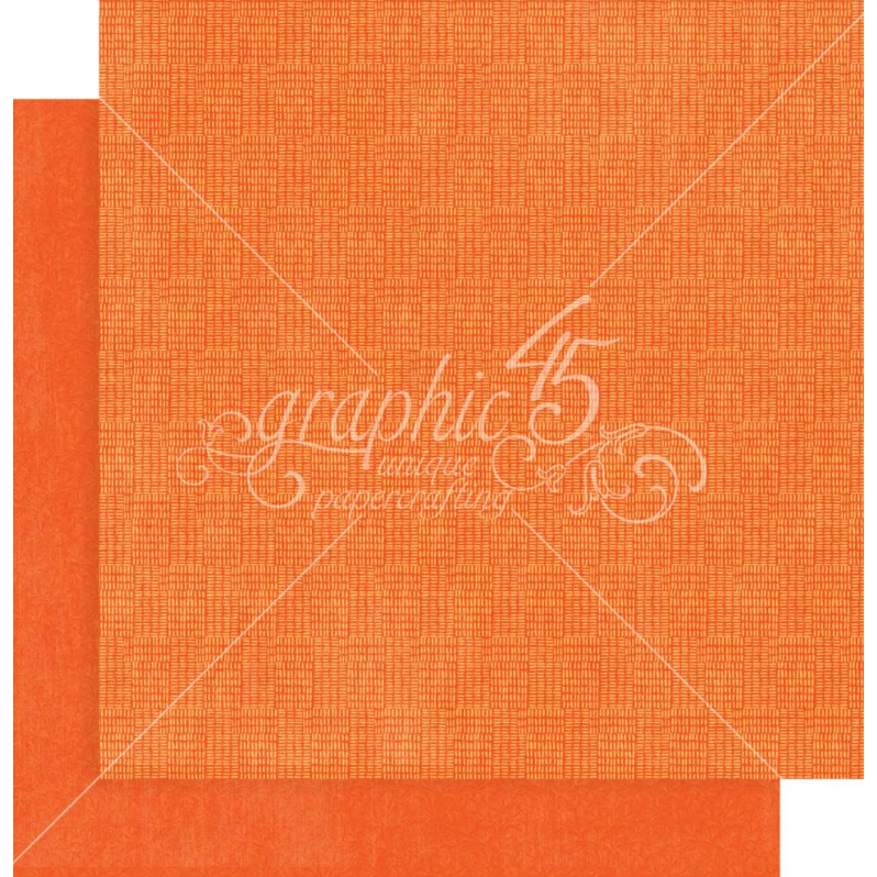 Graphic 45 Let's Get Artsy 12 x 12 Patterns And Solids Paper Pad g4502755 orange