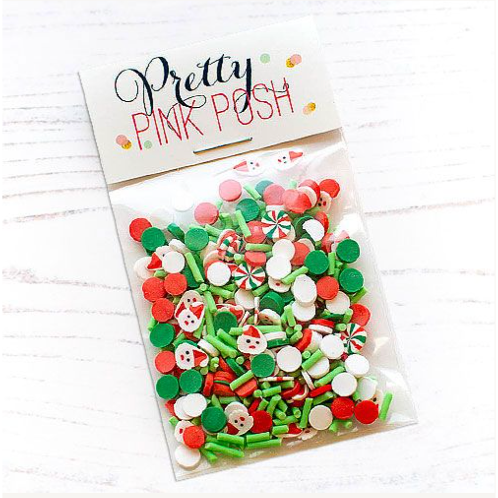 Pretty Pink Posh Jolly Santa Clay Confetti