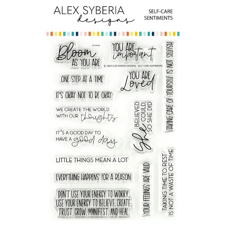 Alex Syberia Designs Self-Care Sentiments Clear Stamp Set asd-sta-123