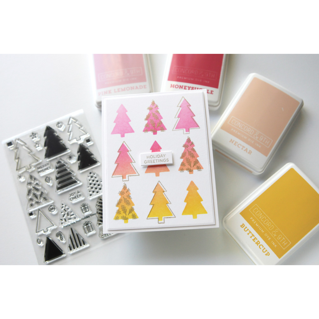 Pretty Pink Posh Holiday Trees Clear Stamps holiday greetings | color-code:ALT01