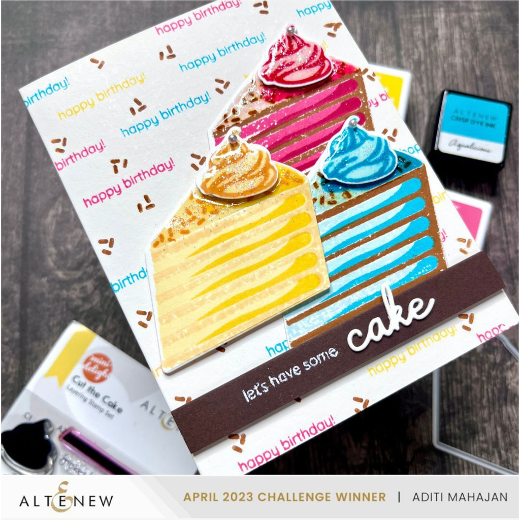 Altenew Mini Delight Cut the Cake Stamp and Die Set alt8192bn let's have cake