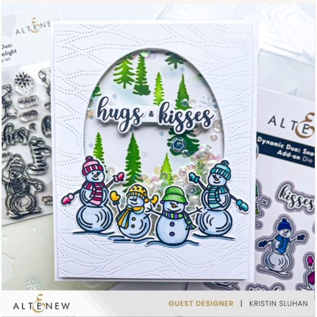 Altenew Dynamic Duo Snowy Delight Add-On Dies alt8195 snowman shaker card