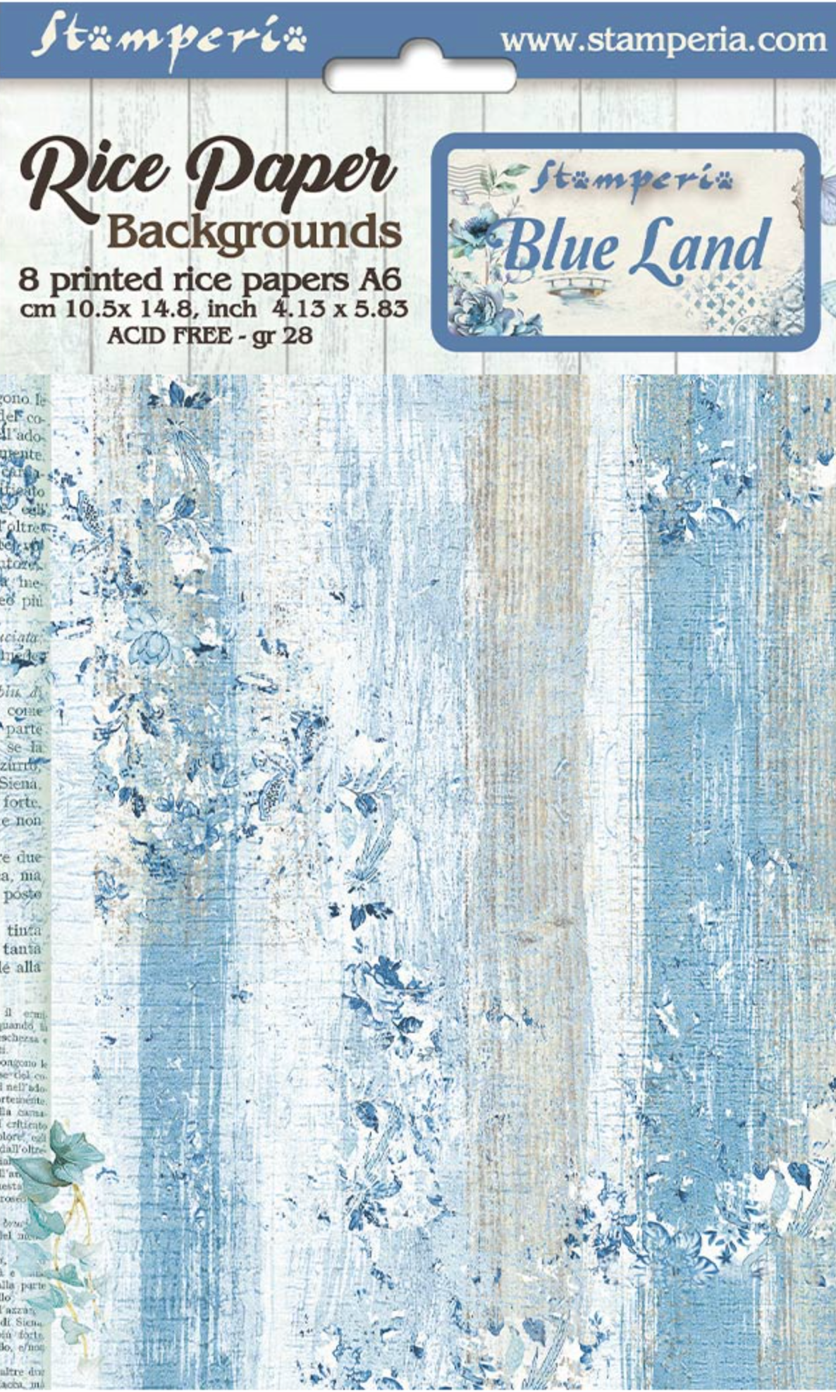 Papel arroz 4560 A4 Romantic Sea Dream blue flower- Stamperia