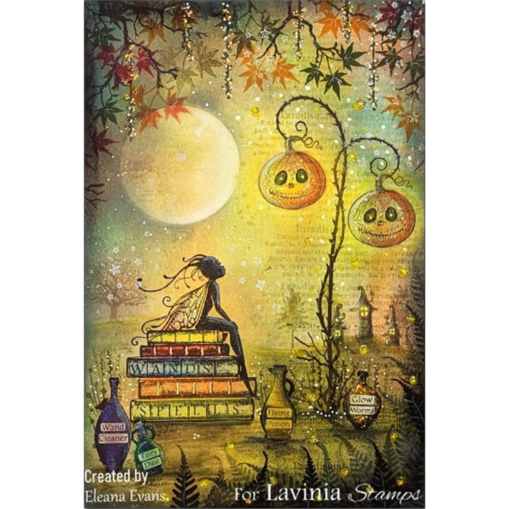 Lavinia Stamps Burst of Stars Stamp lav822 spell books