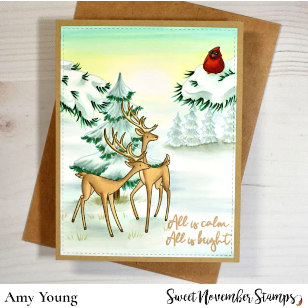 Sweet November Stamps Elegant Reindeer Clear Stamp Set sns-xm-er-22 Amy