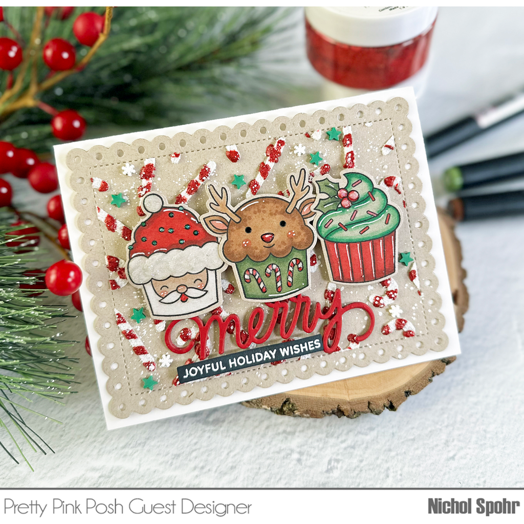 Pretty Pink Posh Sentiment Strips Christmas Clear Stamps holiday wishes | color-code:ALT03