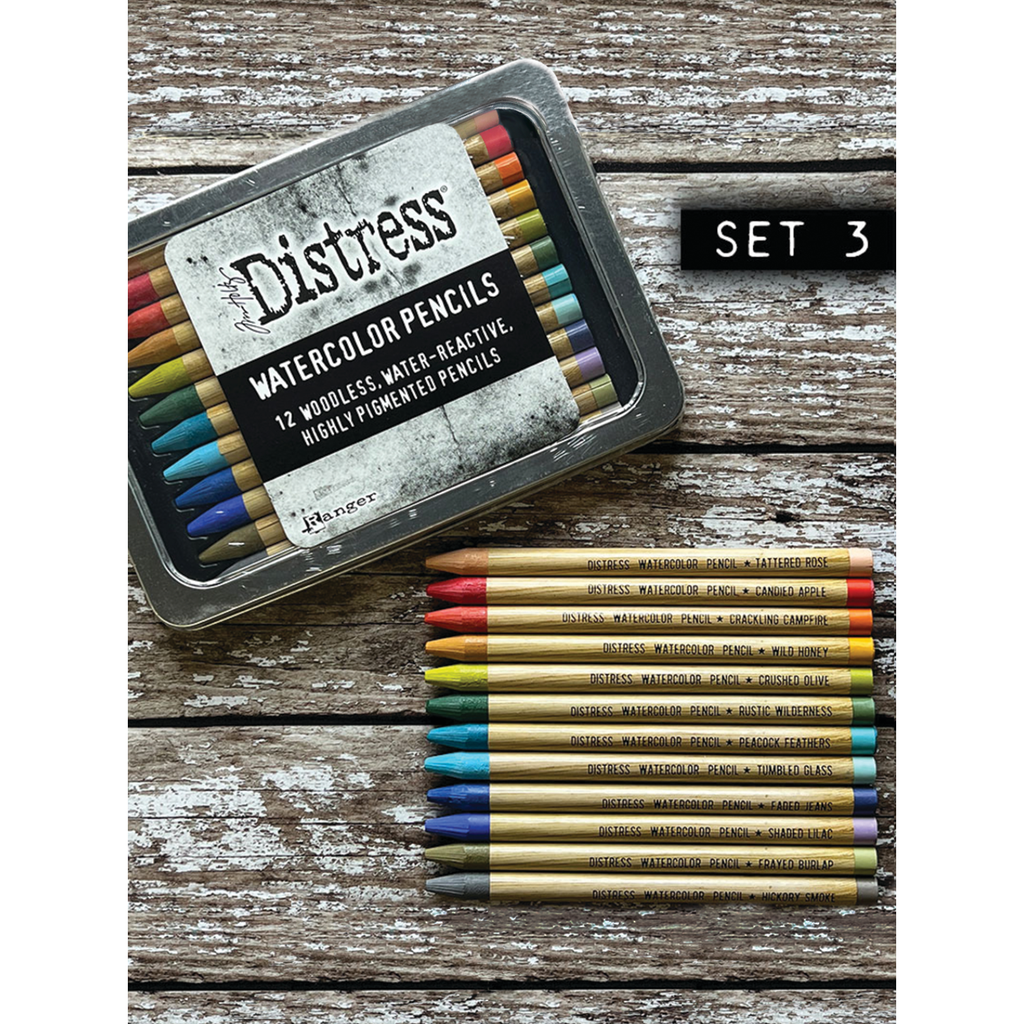 Tim Holtz Distress Watercolor Pencils Set 3 And Pencil Sharpener Bundle tim photo