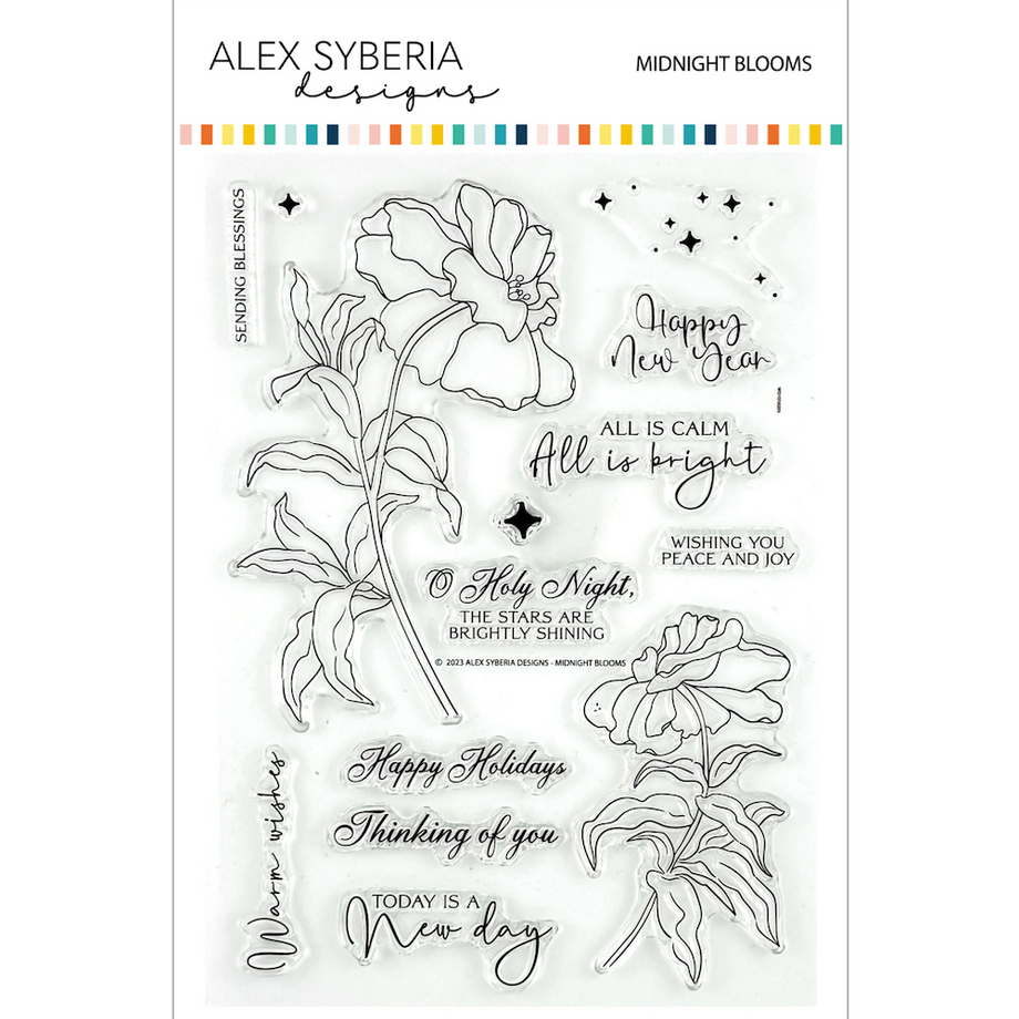 Alex Syberia Designs Midnight Blooms Clear Stamp Set asd-sta-141