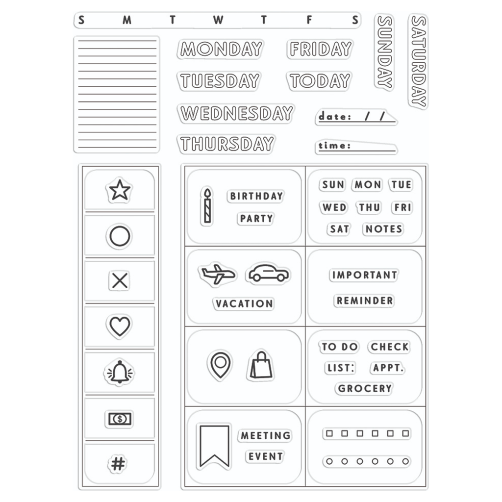 Hero Arts Clear Stamps Weekly Planner cm738