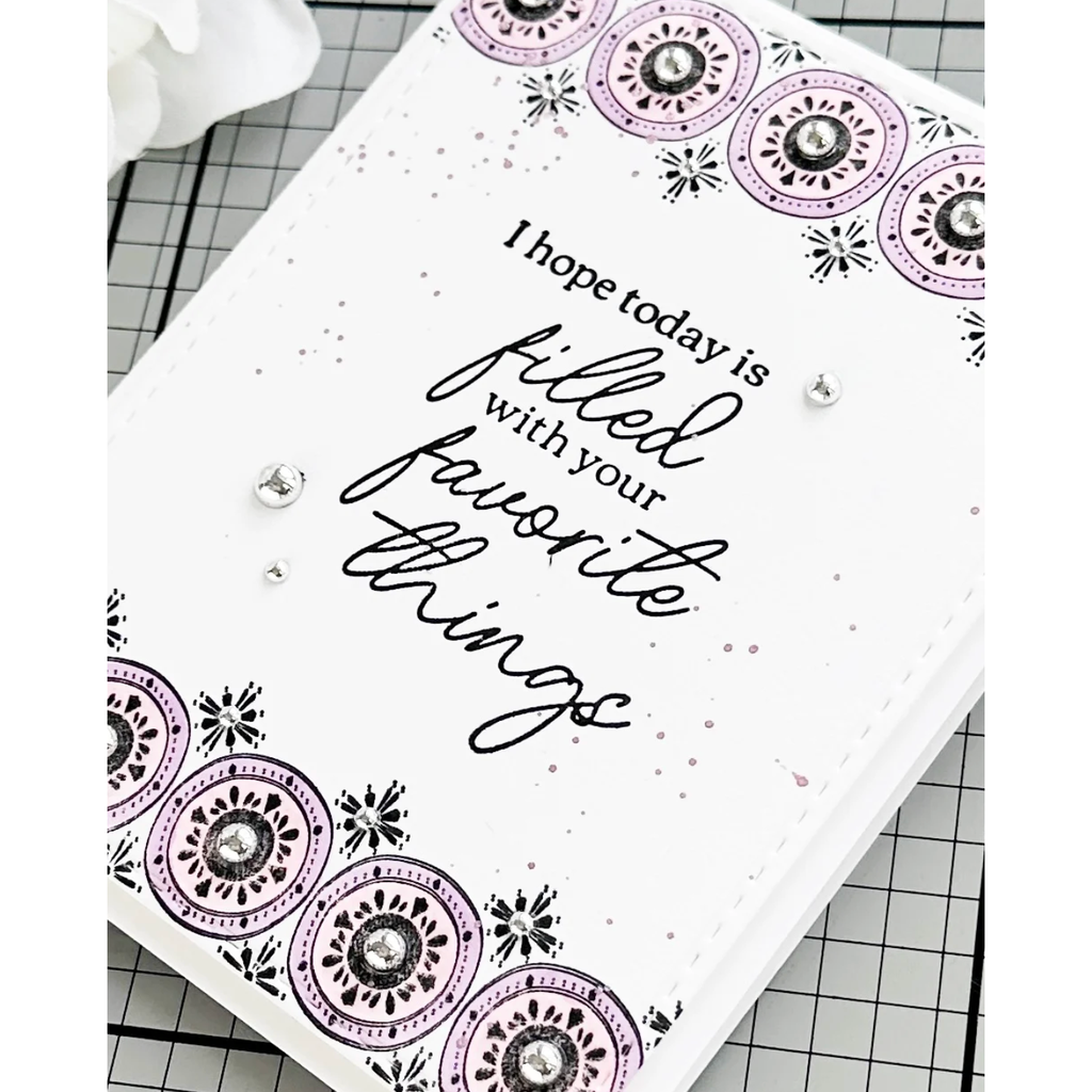 Pinkfresh Studio Favorite Things Sentiments Press Plate 215623 Favorite Things Card | color-code:ALT01