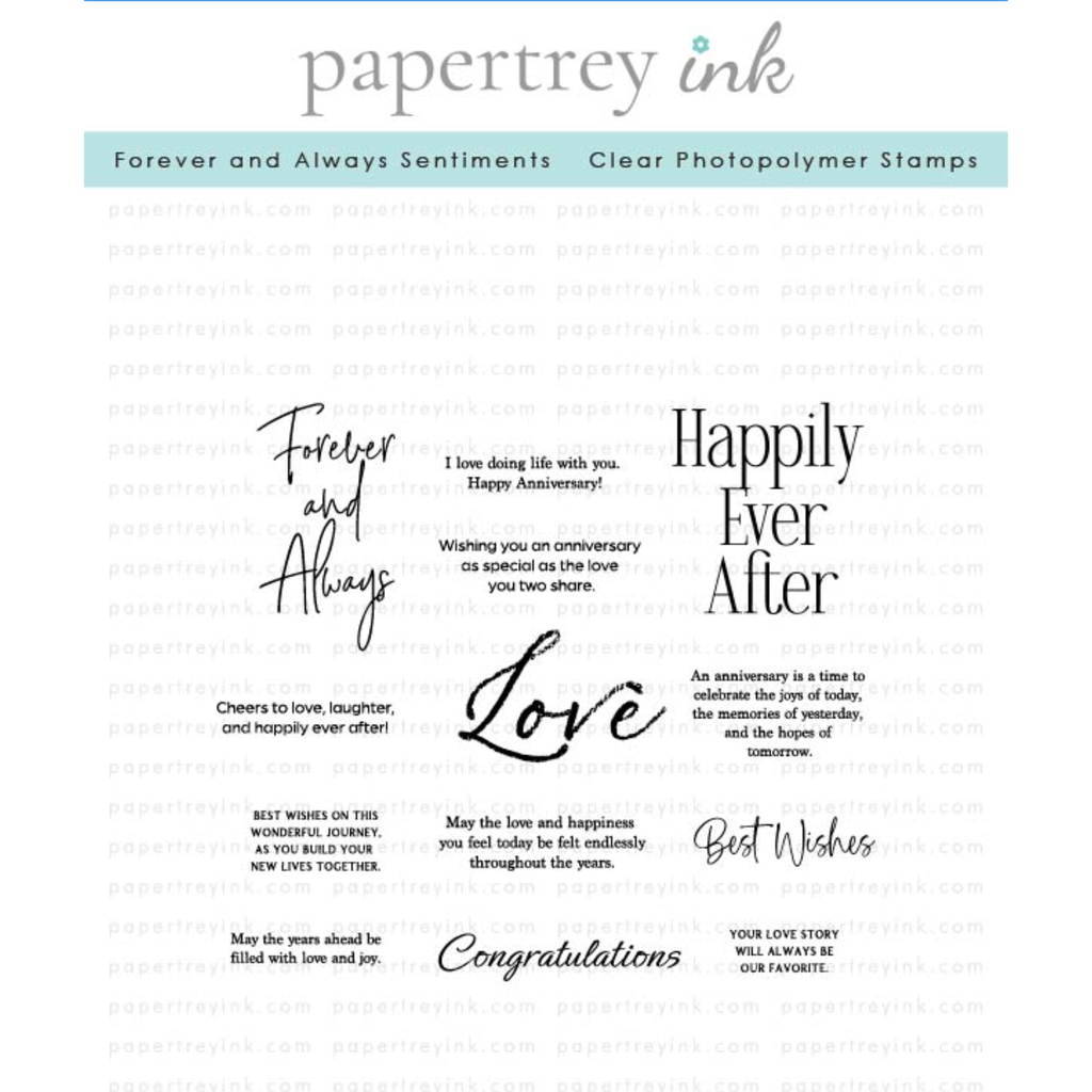 Papertrey Ink Forever and Always Sentiments Clear Stamps 1555