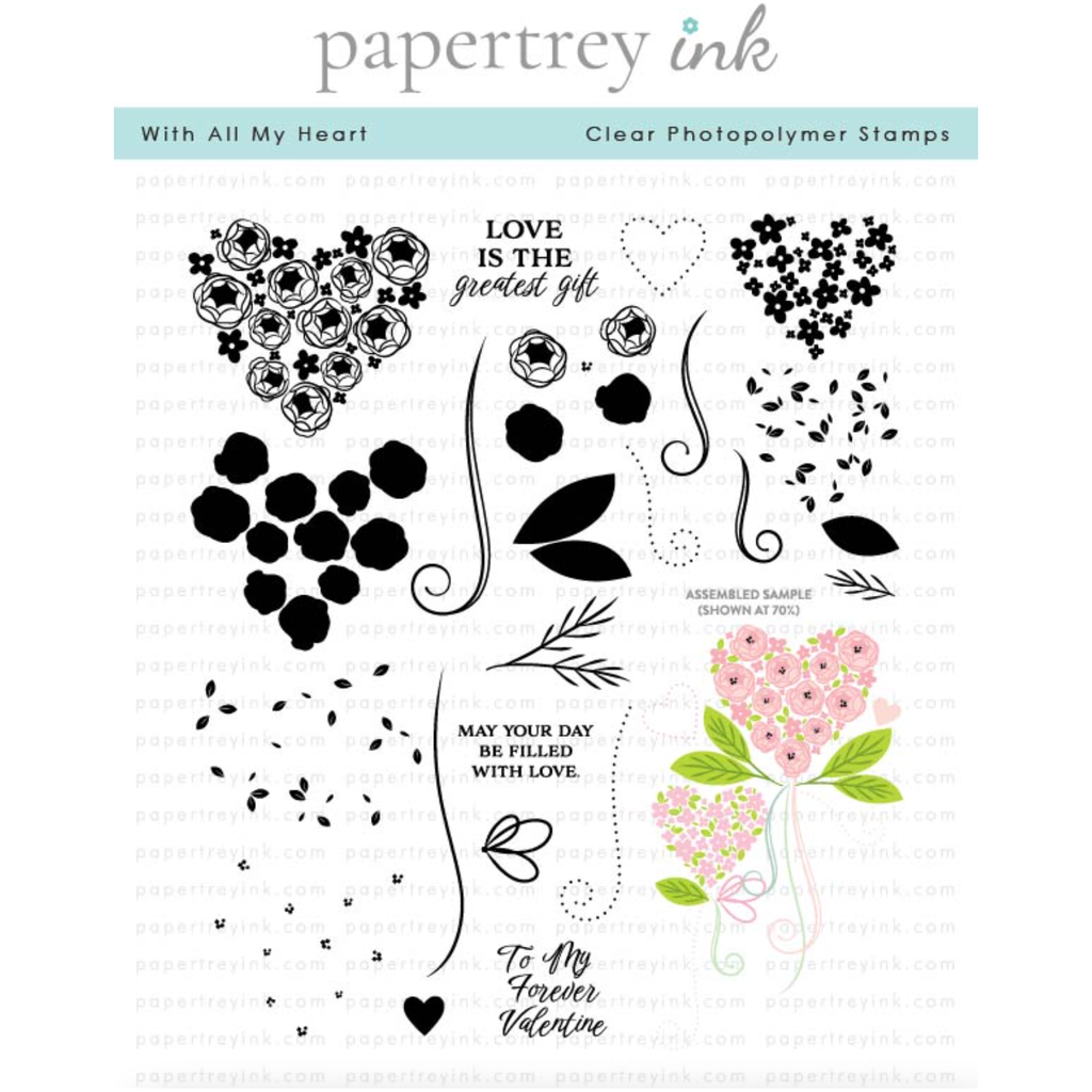 Papertrey Ink With All My Heart Clear Stamps 1552