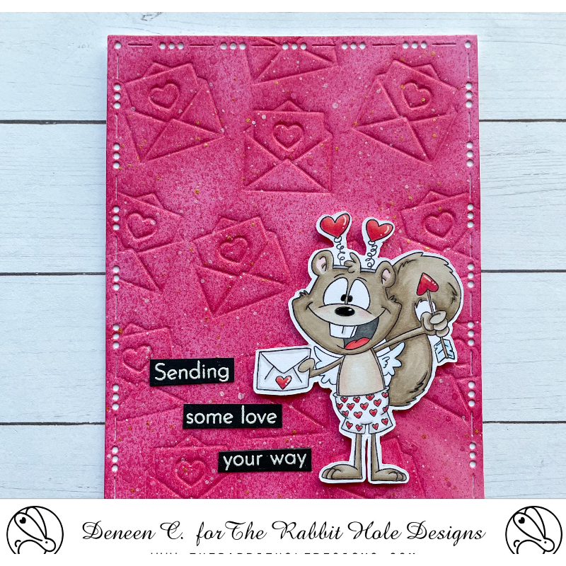 The Rabbit Hole Designs Cupid Clarence Clear Stamps trh-229 sending love