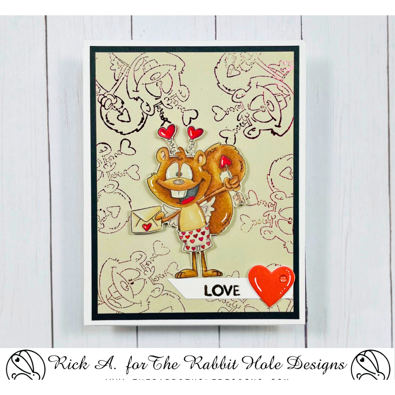 The Rabbit Hole Designs Cupid Clarence Clear Stamps trh-229 hearts