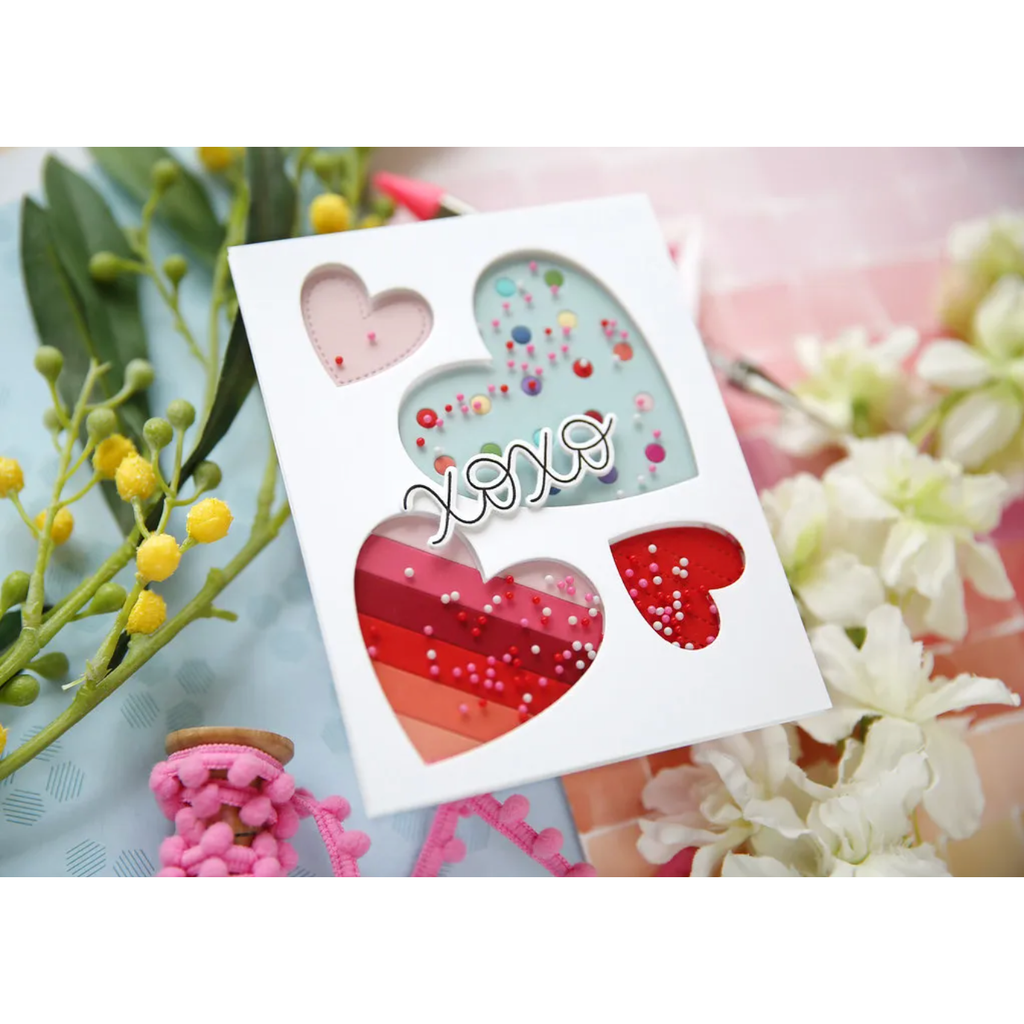 Pretty Pink Posh Decorative Hearts Clear Stamps xoxo | color-code:ALT02