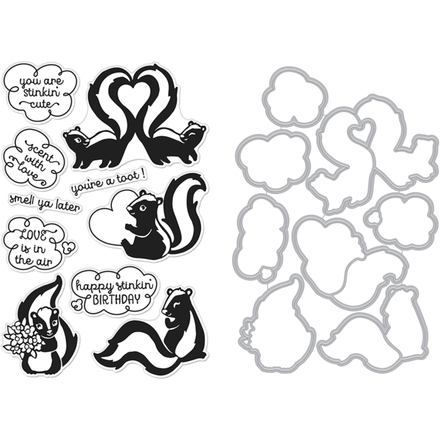 Hero Arts Skunk Love Clear Stamp and Die Set sb396