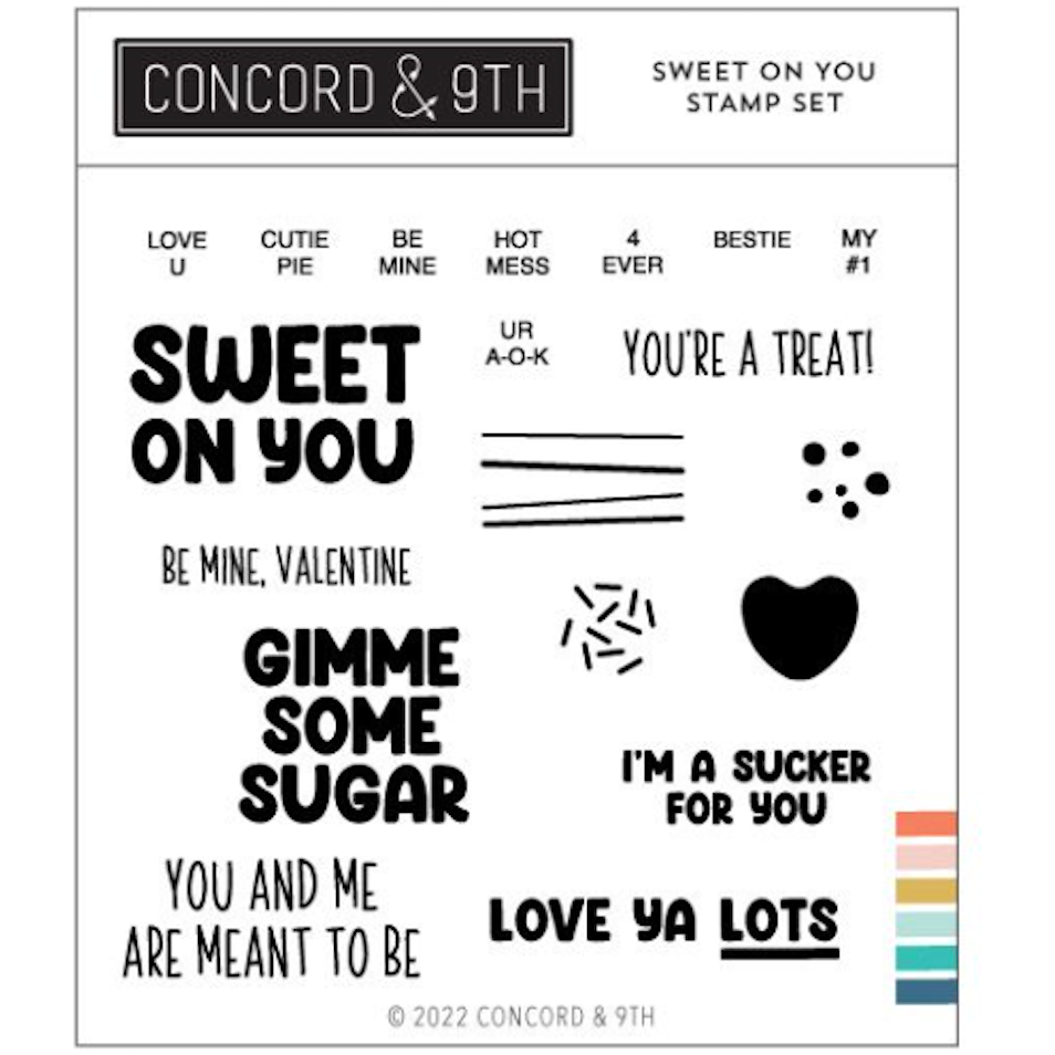 Concord & 9th Sweet On You Stamp and Die Bundle clear