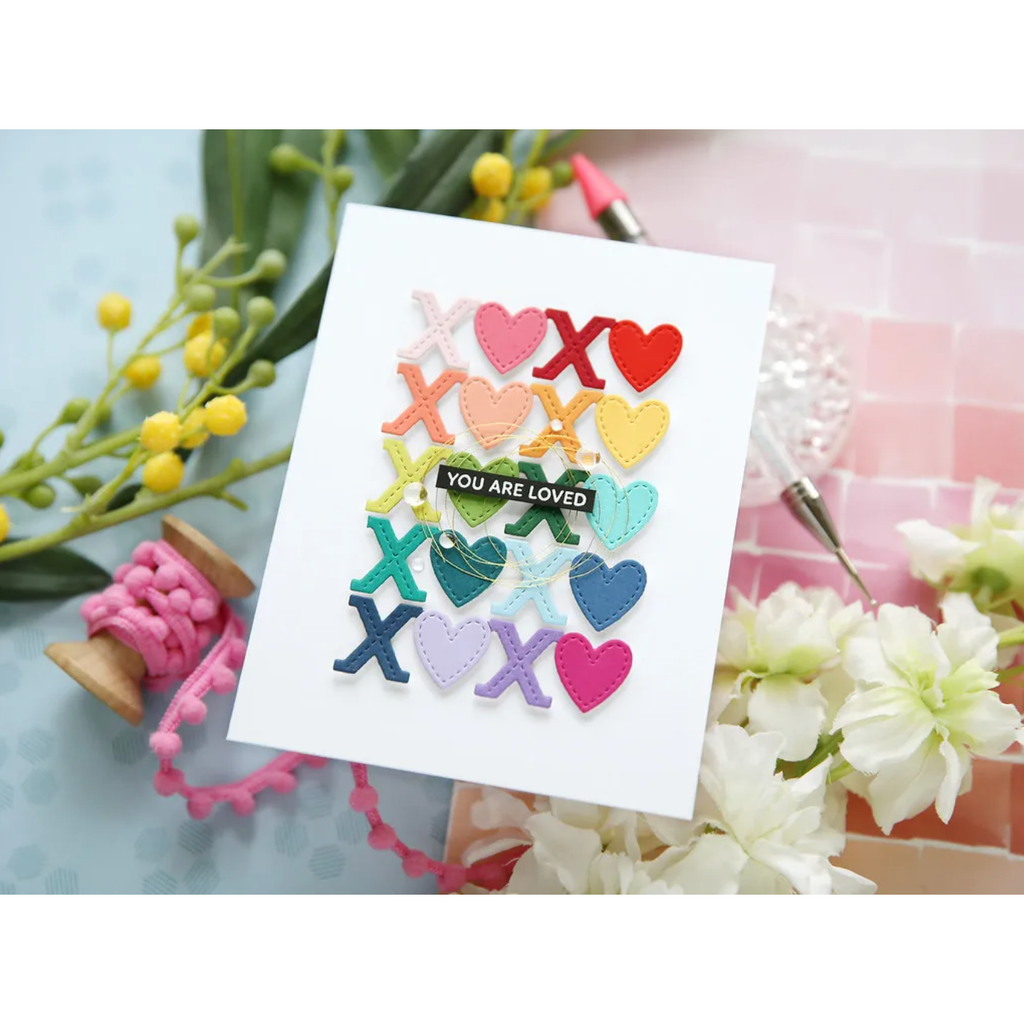 Pretty Pink Posh Sentiment Strips Valentines Clear Stamps hearts | color-code:ALT02