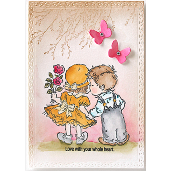 Penny Black Clear Stamps Sweet Duo 31-031 holding hands