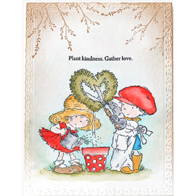 Penny Black Clear Stamps Growing Love 31-033 topiary